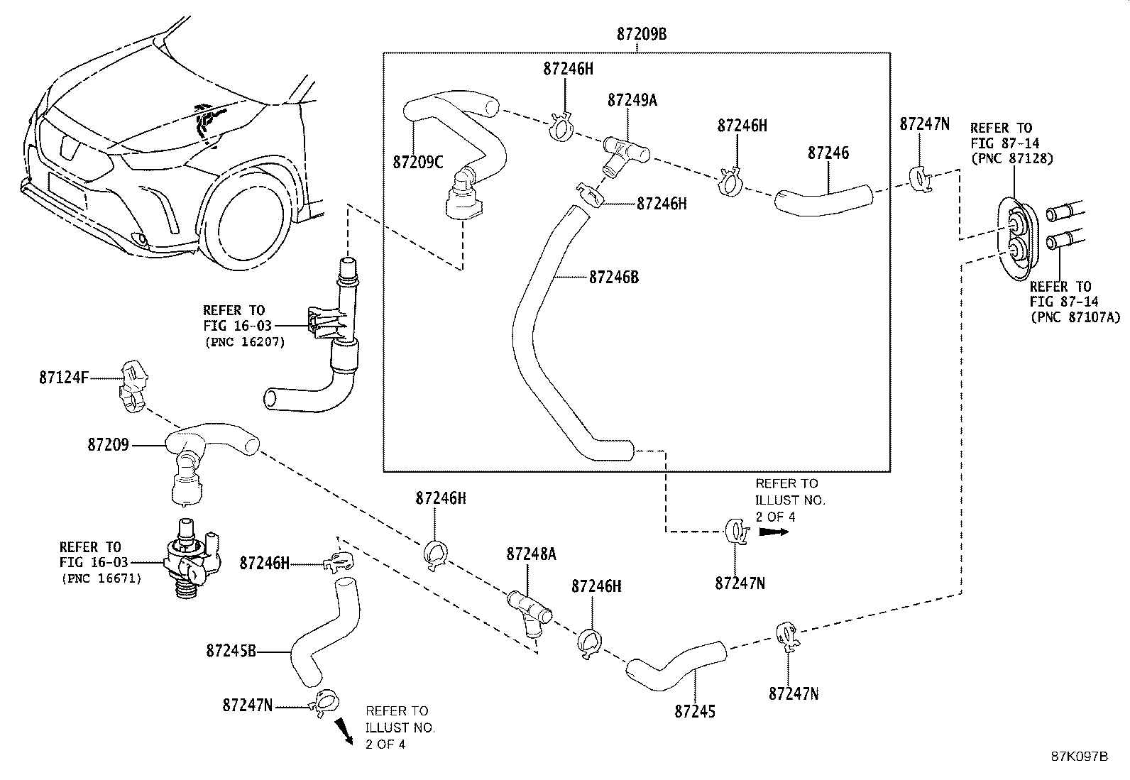 87207-0E262 PIPE SUB-ASSY, HEATER WATER, B product image
