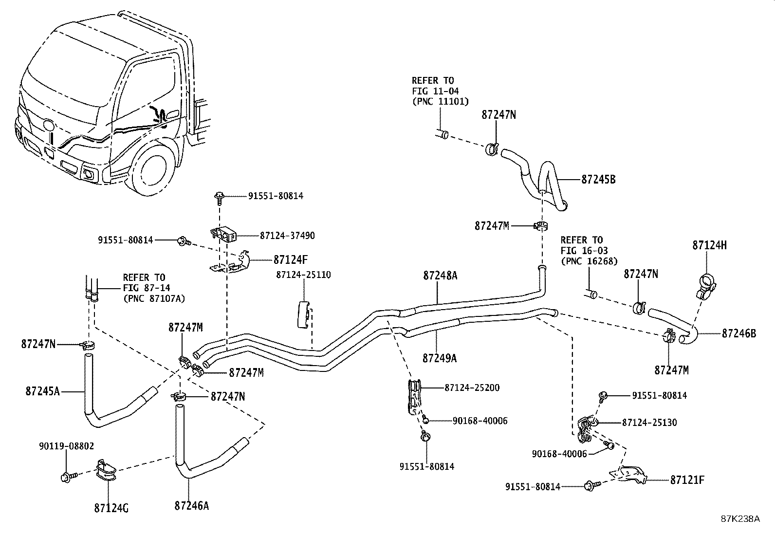 87245-25F40 HOSE, HEATER WATER, OUTLET E product image
