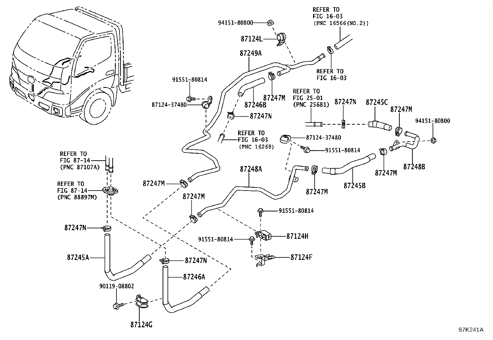 87245-25F40 HOSE, HEATER WATER, OUTLET E product image