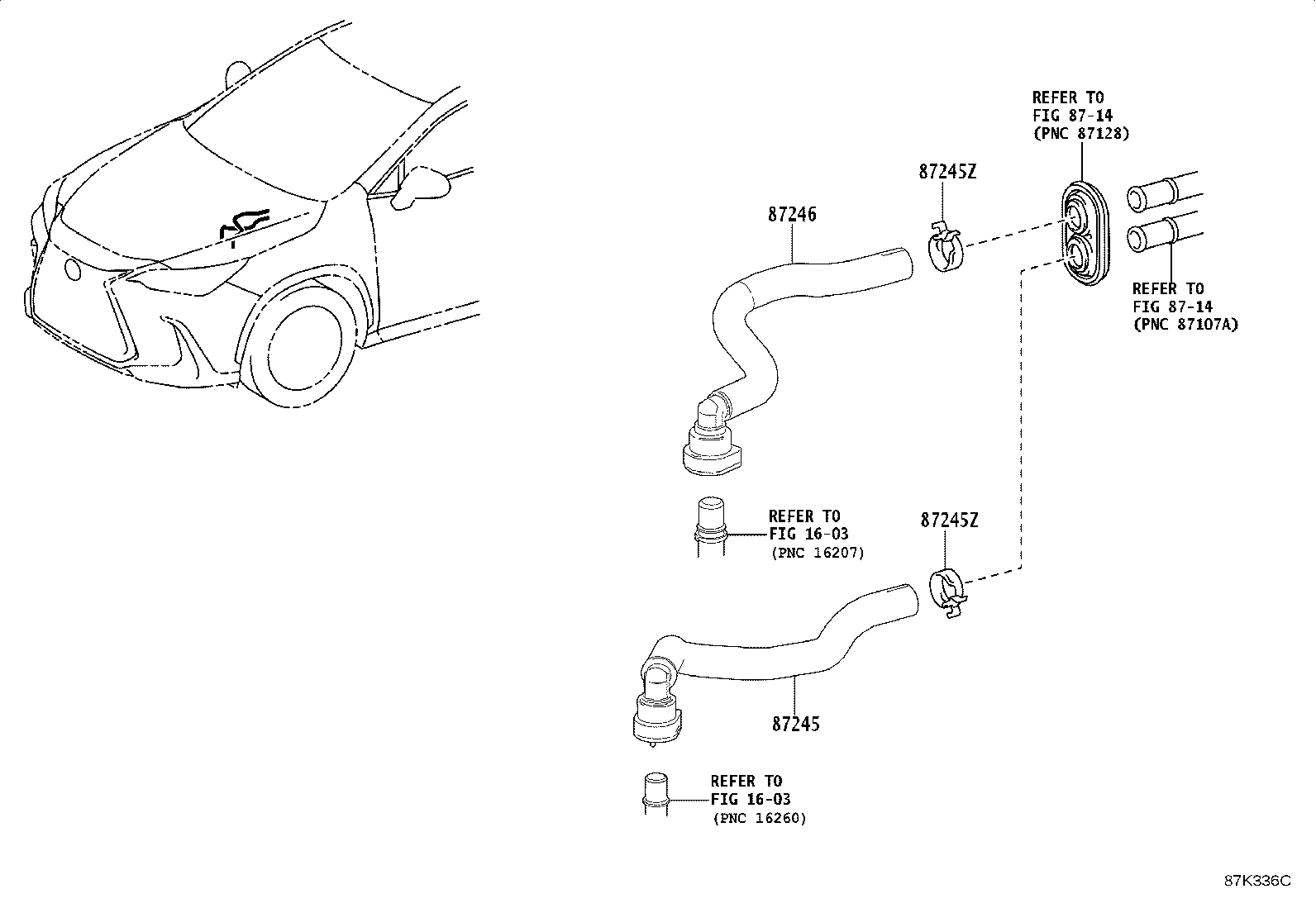87245-42610 HOSE, HEATER WATER product image