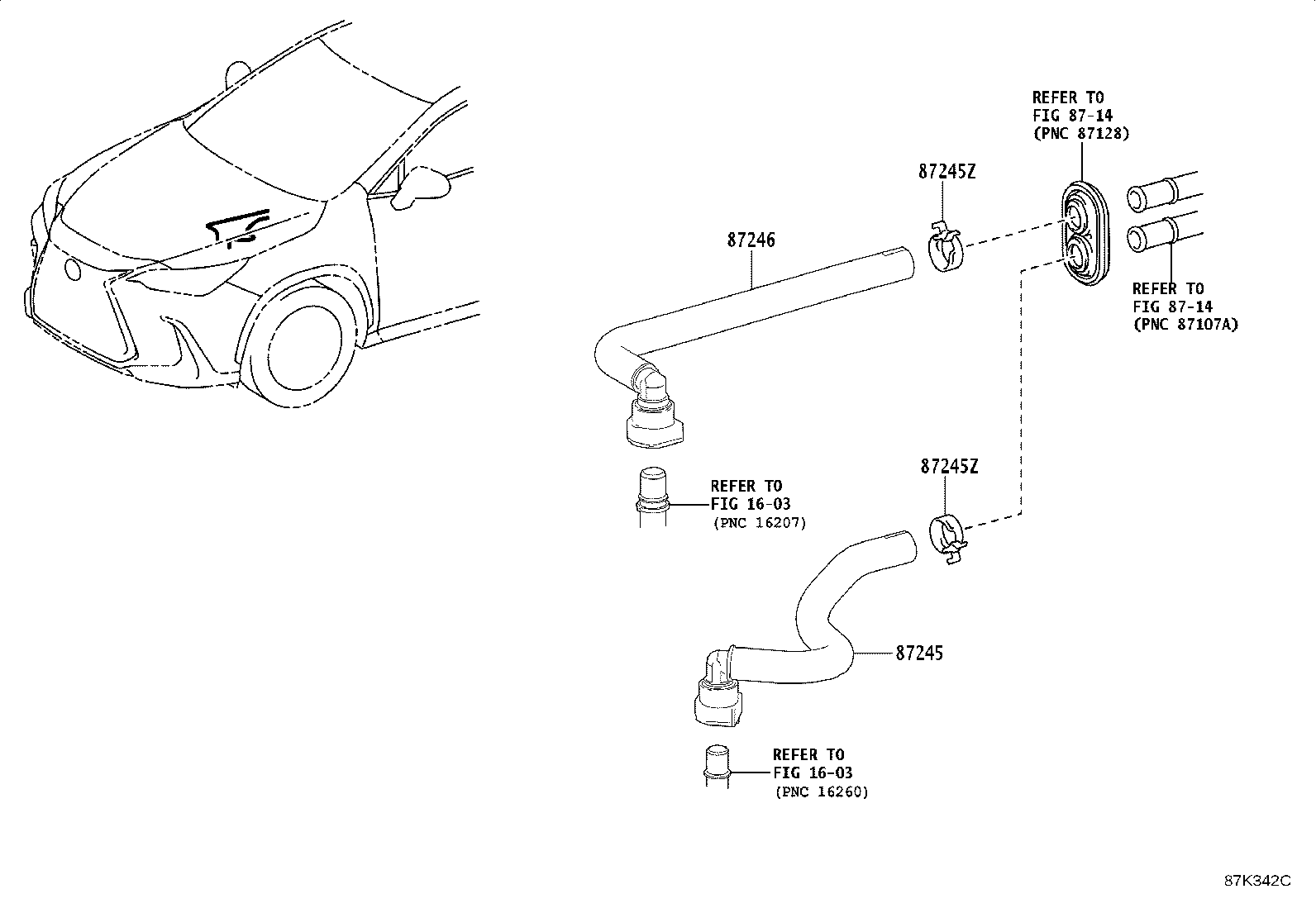 87245-42610 HOSE, HEATER WATER product image