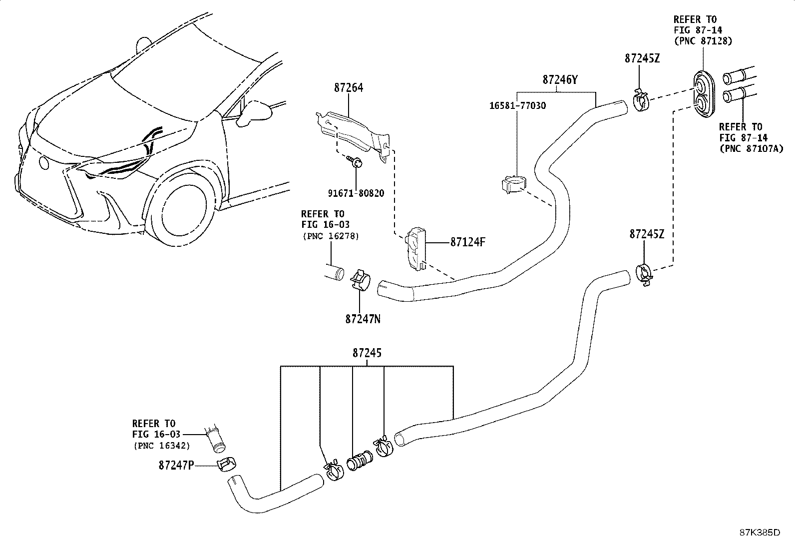 87245-42610 HOSE, HEATER WATER product image