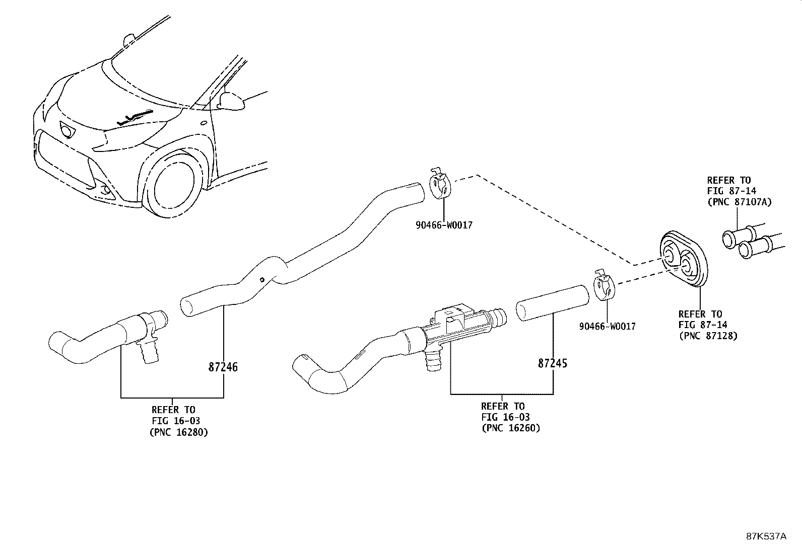 87245-K0020 HOSE, HEATER WATER, INLET product image