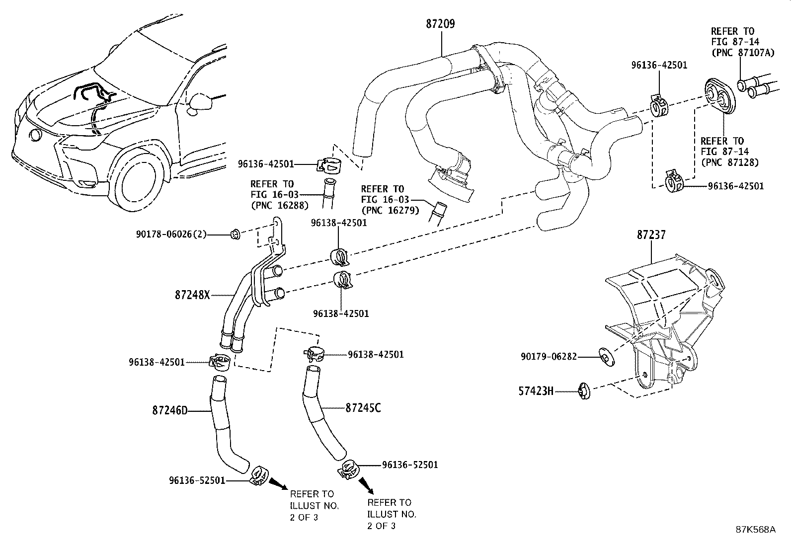 87243-60500 HOSE, HEATER WATER product image