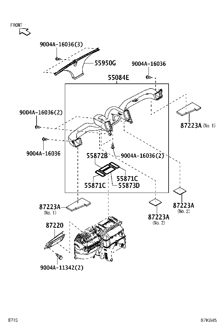 55872-BZ020 SEAL, AIR DUCT,NO.2 product image