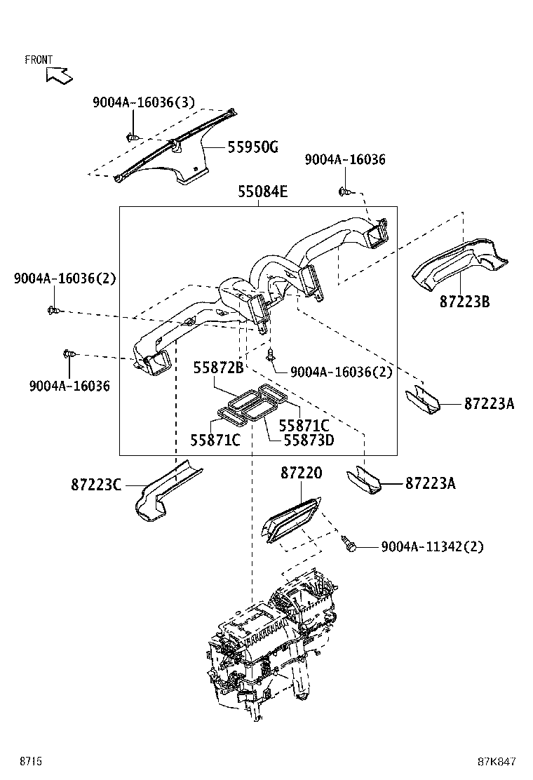 55872-BZ020 SEAL, AIR DUCT,NO.2 product image