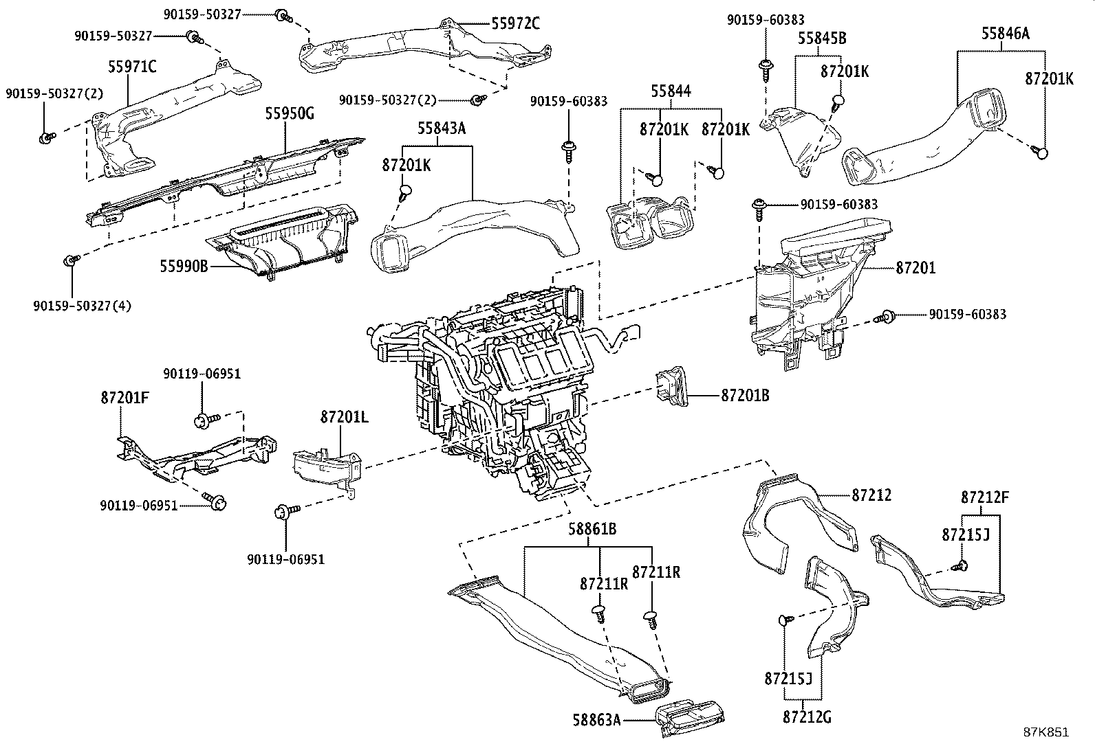 55843-42210 DUCT, HEATER TO REGISTER, NO.1 product image