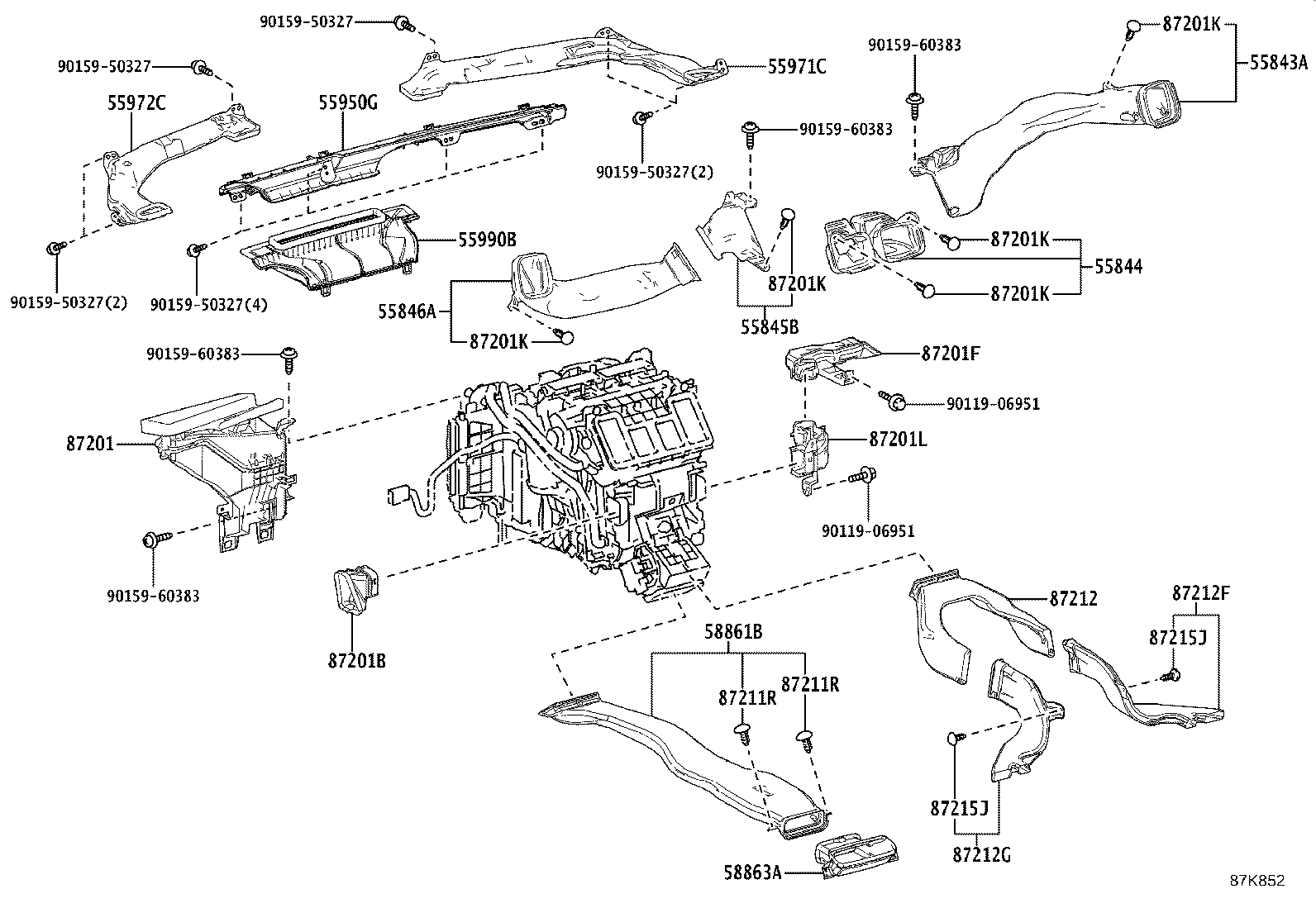 55843-42210 DUCT, HEATER TO REGISTER, NO.1 product image