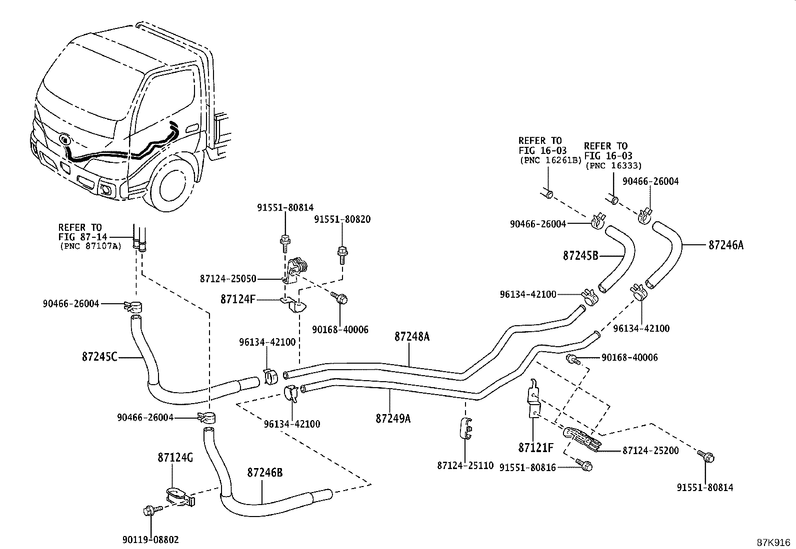 87248-25430 PIPE, HEATER WATER INLET, A product image