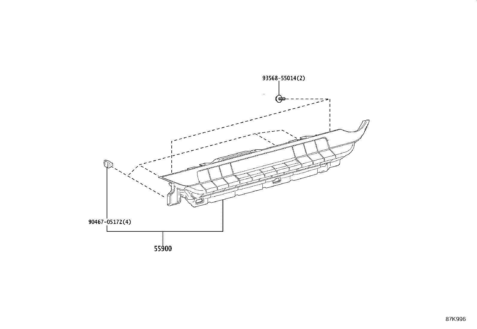 55845-30340 DUCT, HEATER TO REGISTER, NO.3 product image