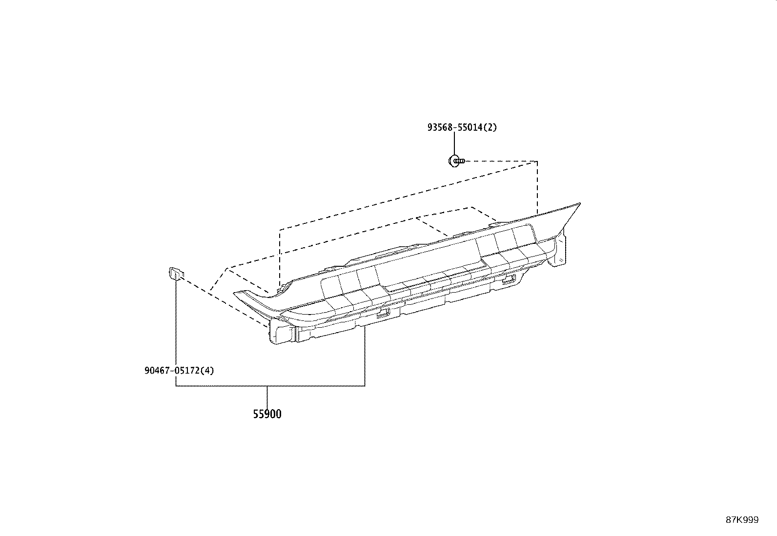 55845-30340 DUCT, HEATER TO REGISTER, NO.3 product image