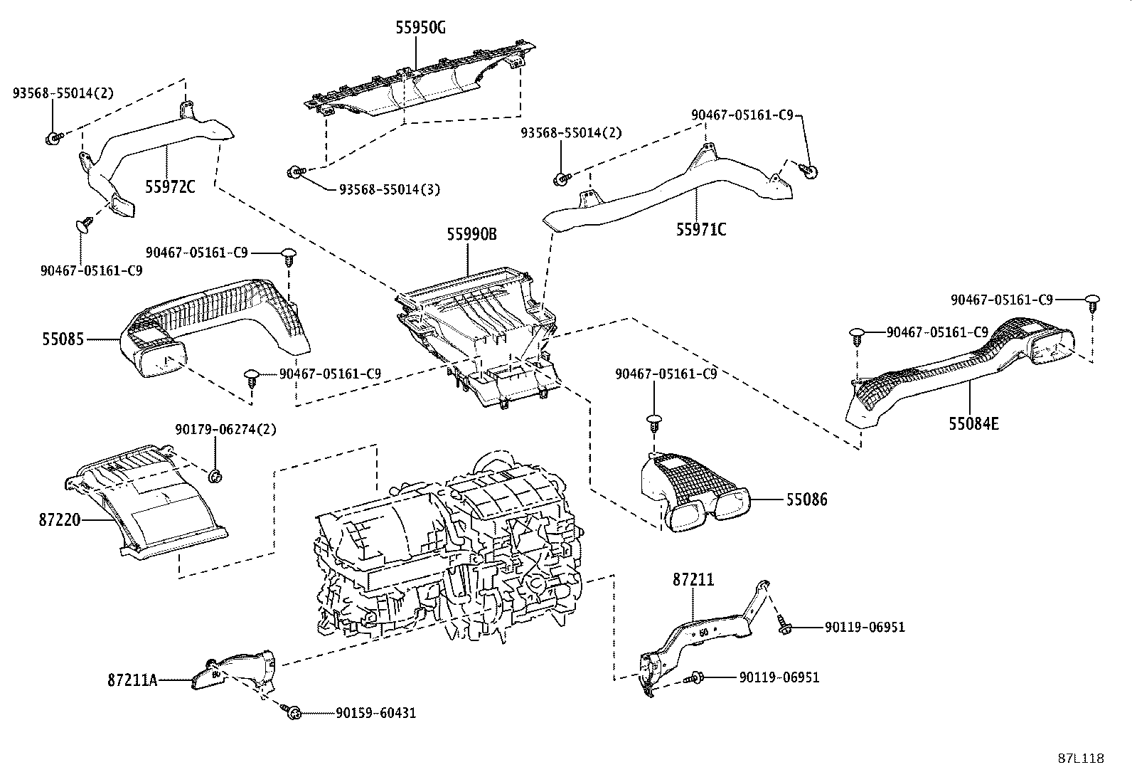 55950-52200 NOZZLE ASSY, DEFROSTER product image