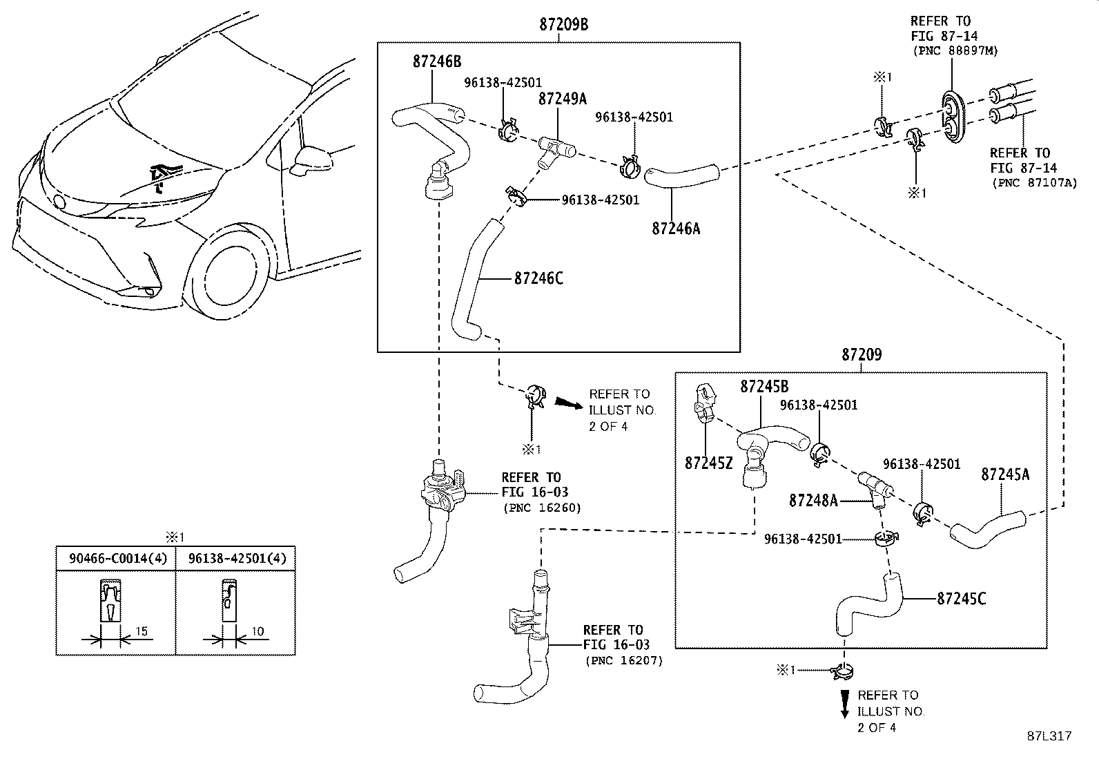 87245-08720 HOSE, REAR HEATER WATER OUTLET, D product image