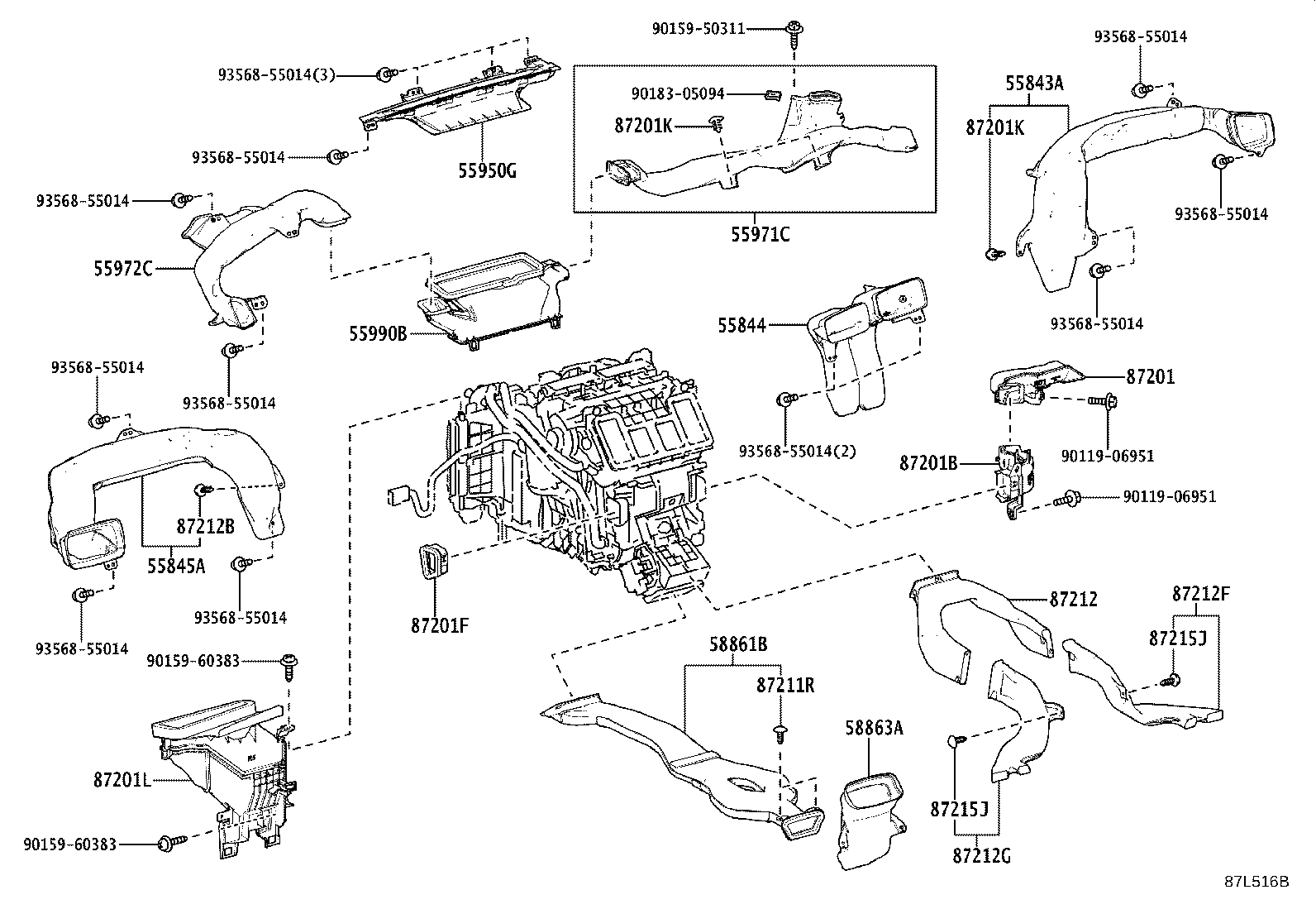 55843-46030 DUCT, HEATER TO REGISTER, NO.1 product image