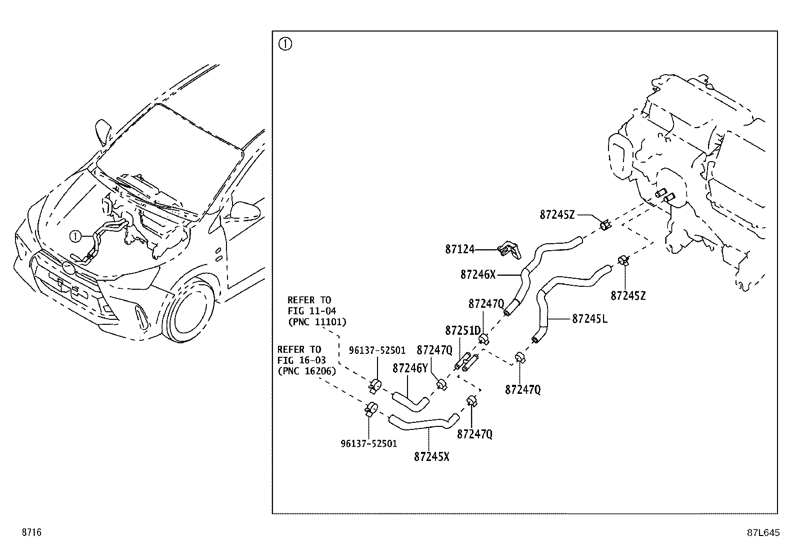 87246-BZ400 HOSE, HEATER WATER product image