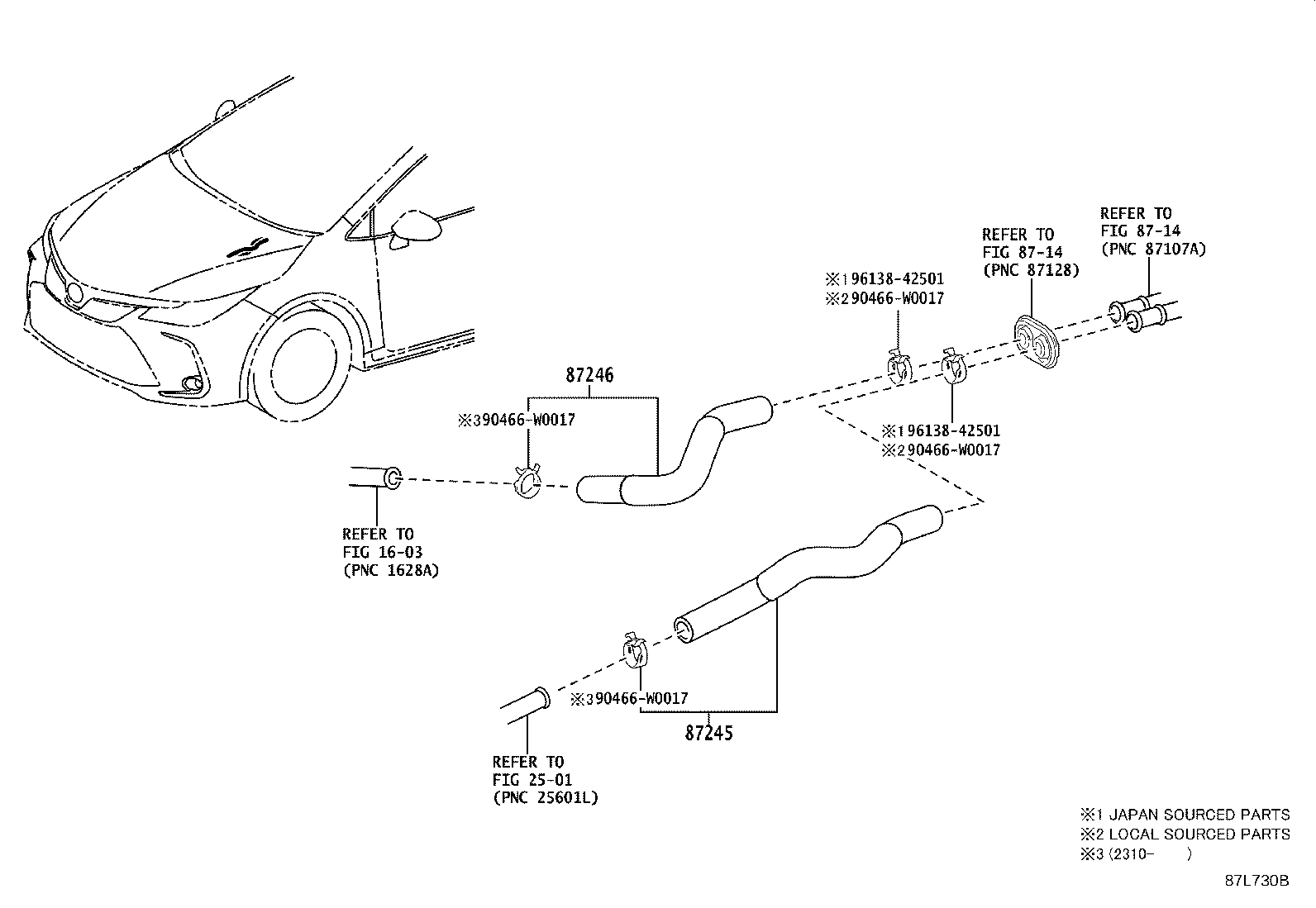 87209-F4240 HOSE, HEATER WATER, OUTLET product image