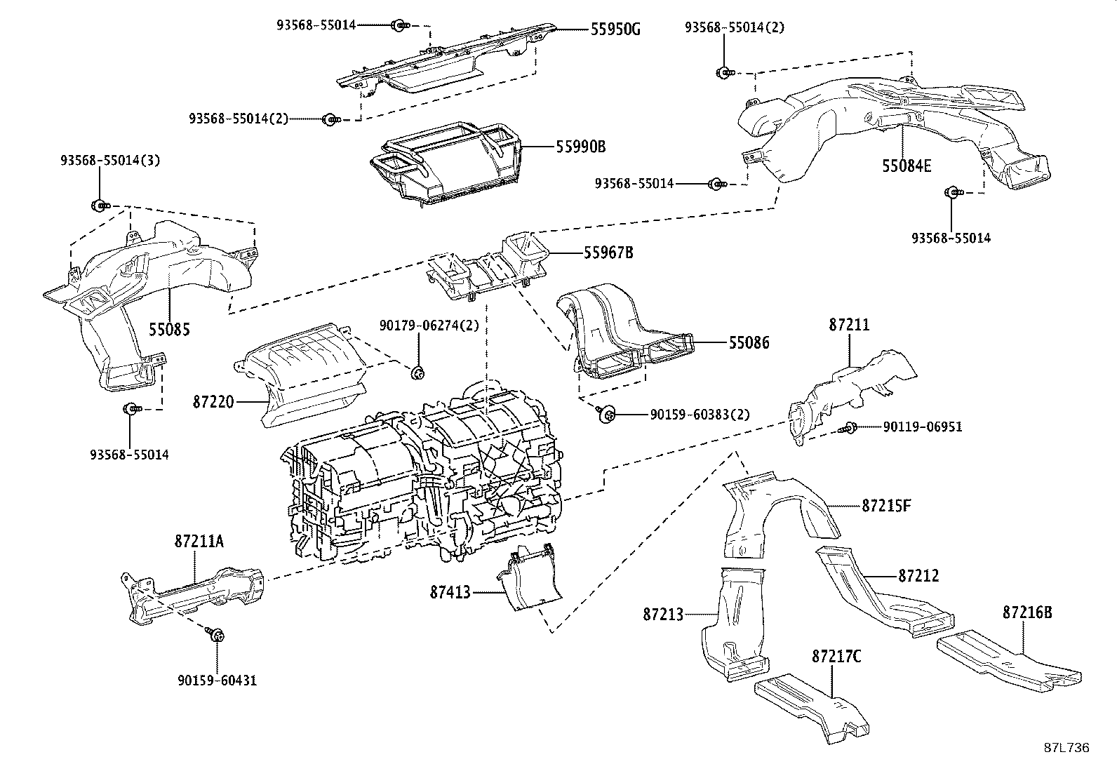 55950-47080 NOZZLE ASSY, DEFROSTER product image