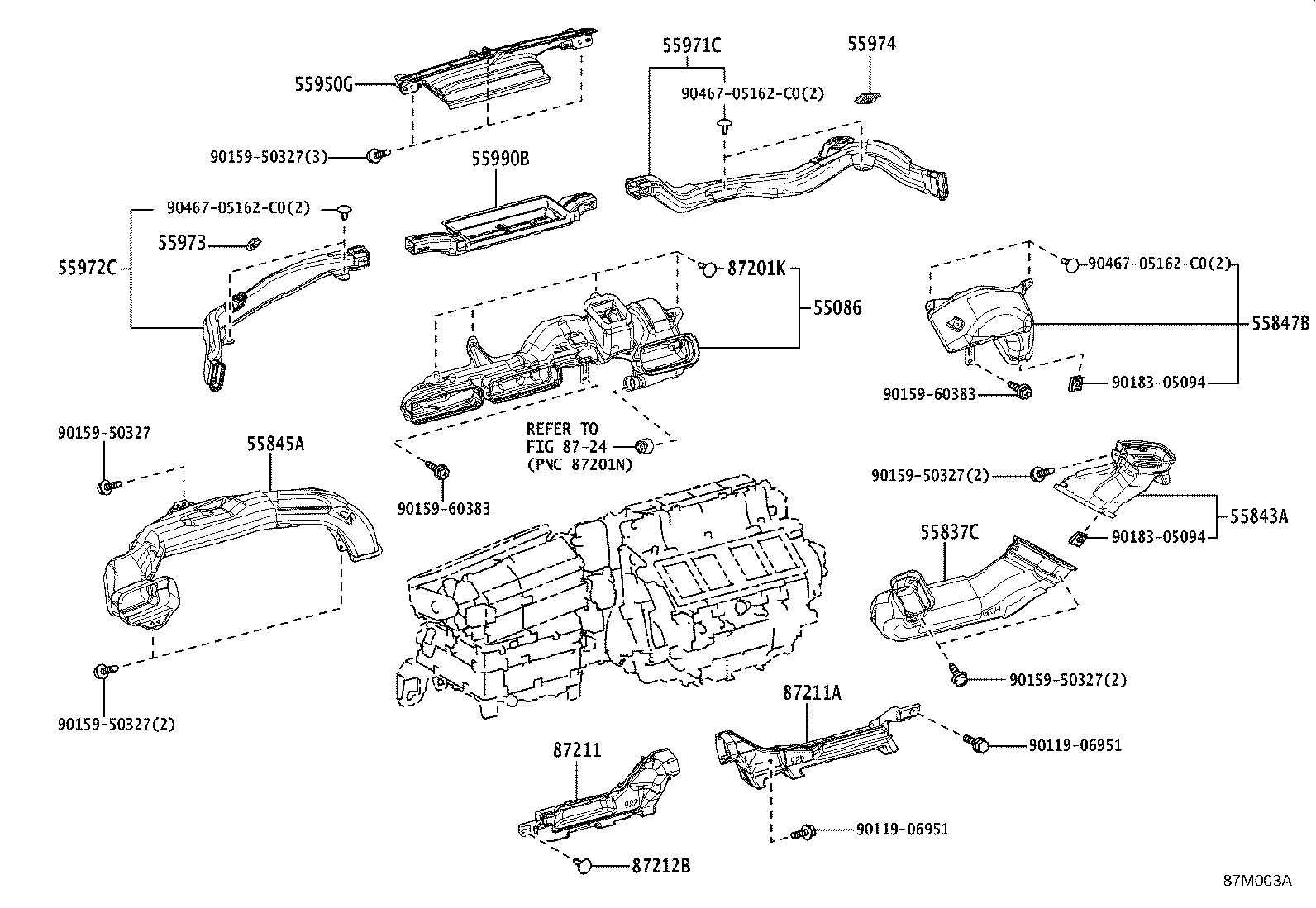 55843-11020 DUCT, HEATER TO REGISTER, NO.1 product image
