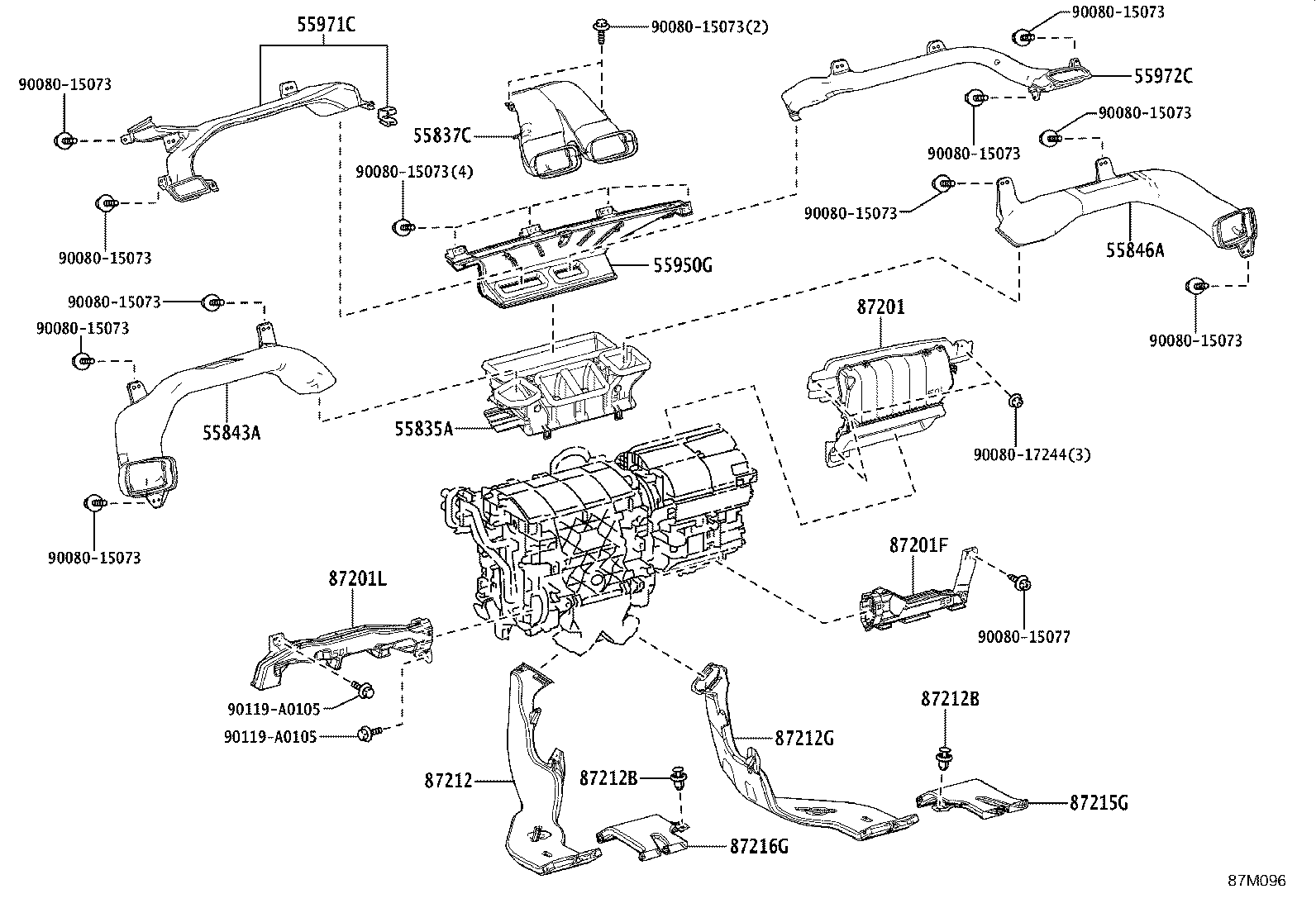 55843-0E210 DUCT, HEATER TO REGISTER, NO.1 product image