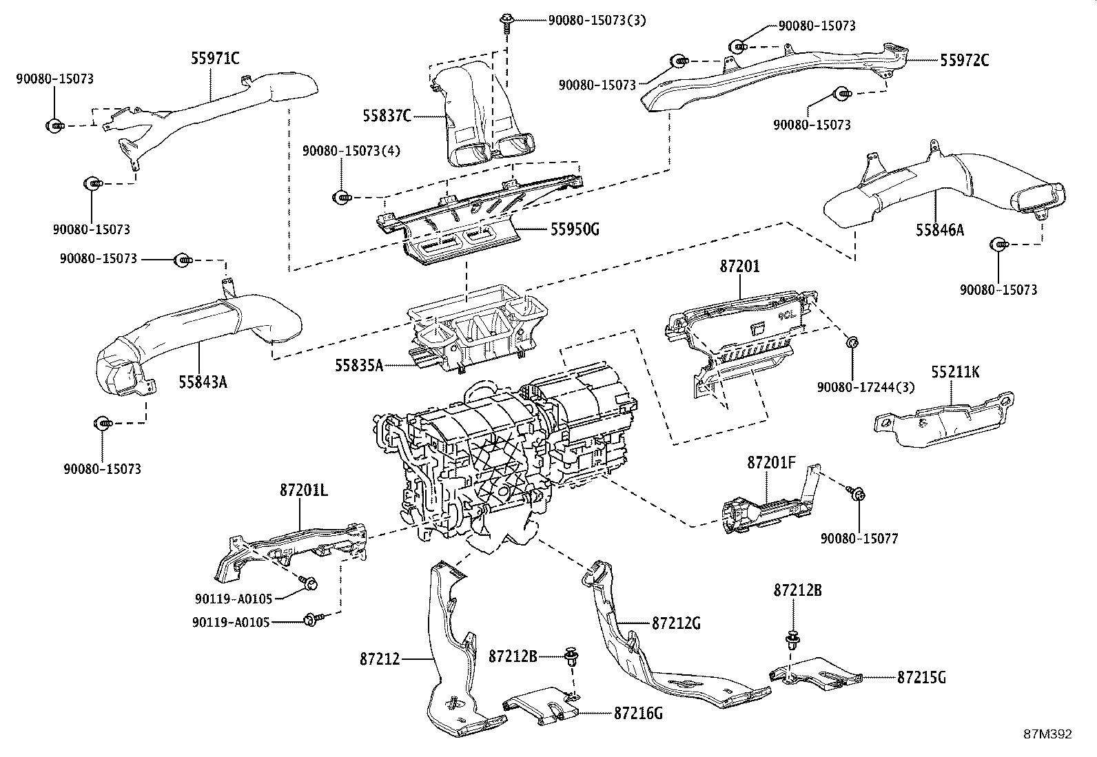 55846-0E170 DUCT, HEATER TO REGISTER, NO.4 product image