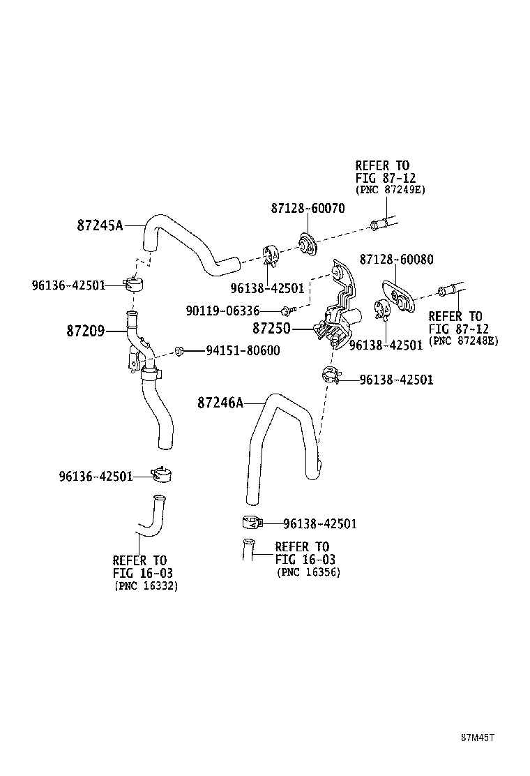 87209-60E31 HOSE SUB-ASSY, WATER, B product image