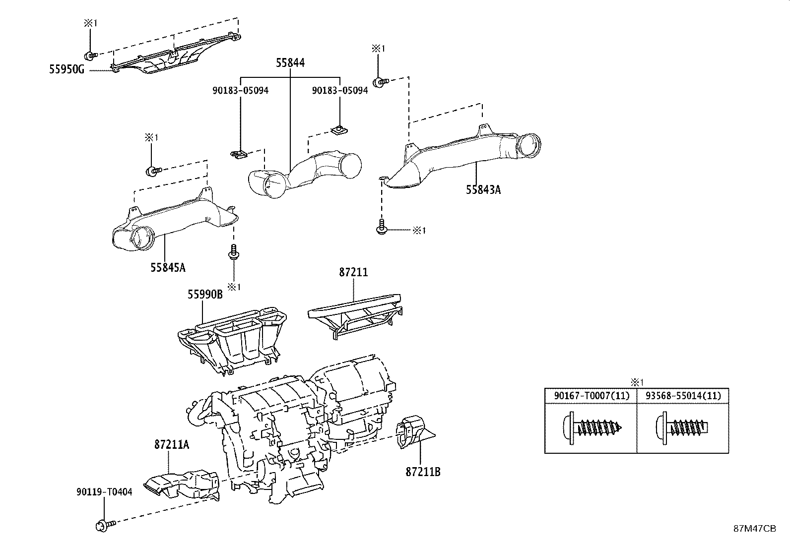 55843-0K030 DUCT, HEATER TO REGISTER, NO.1 product image