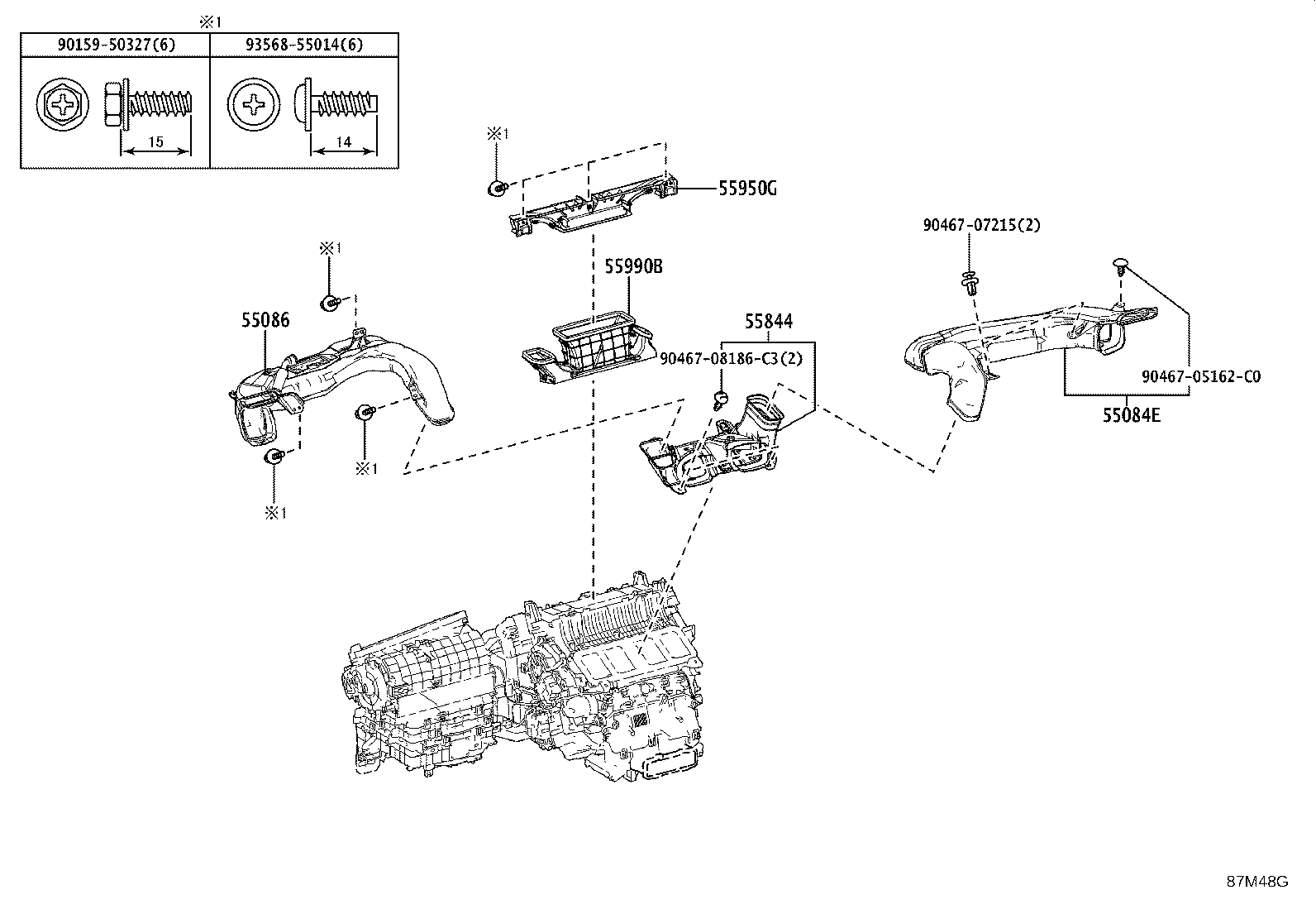 55950-60240 NOZZLE ASSY, DEFROSTER product image
