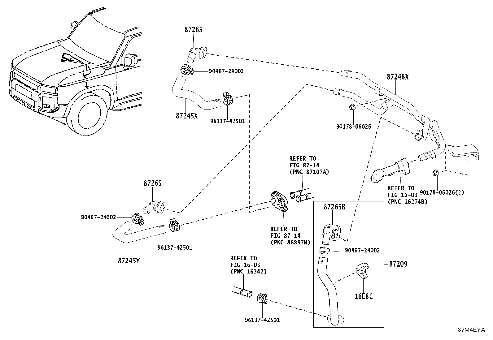 87243-60470 HOSE, HEATER WATER product image