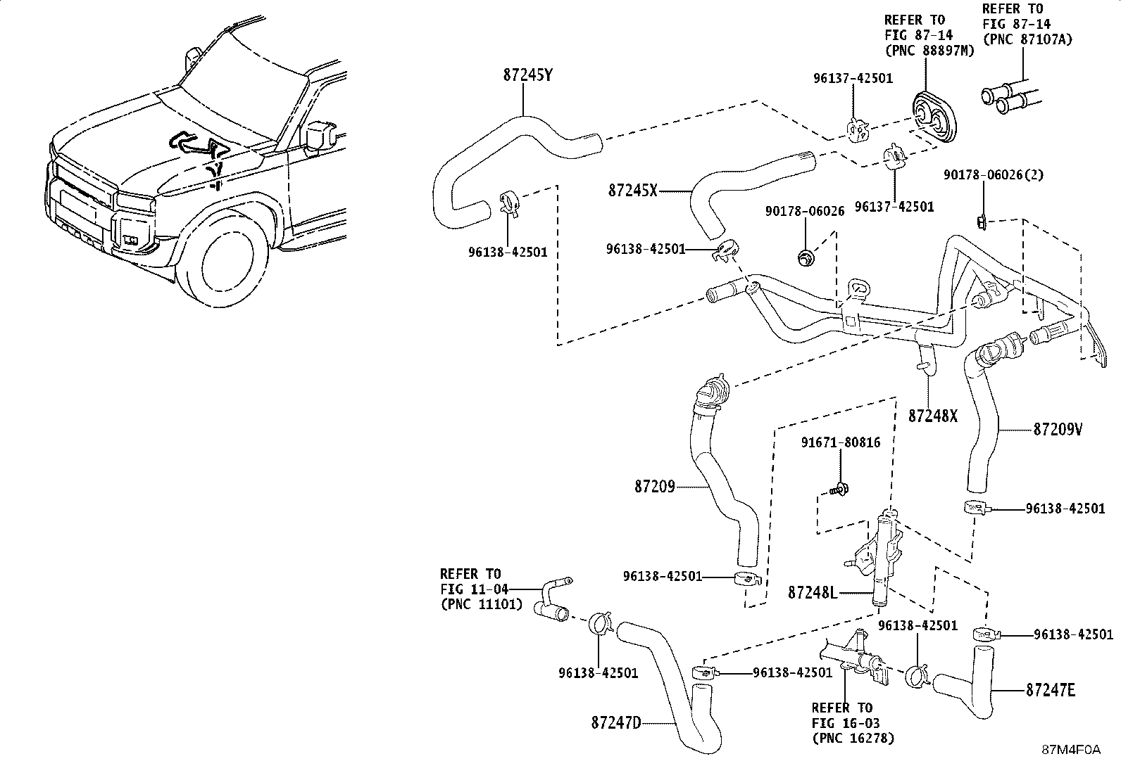 87243-60470 HOSE, HEATER WATER product image