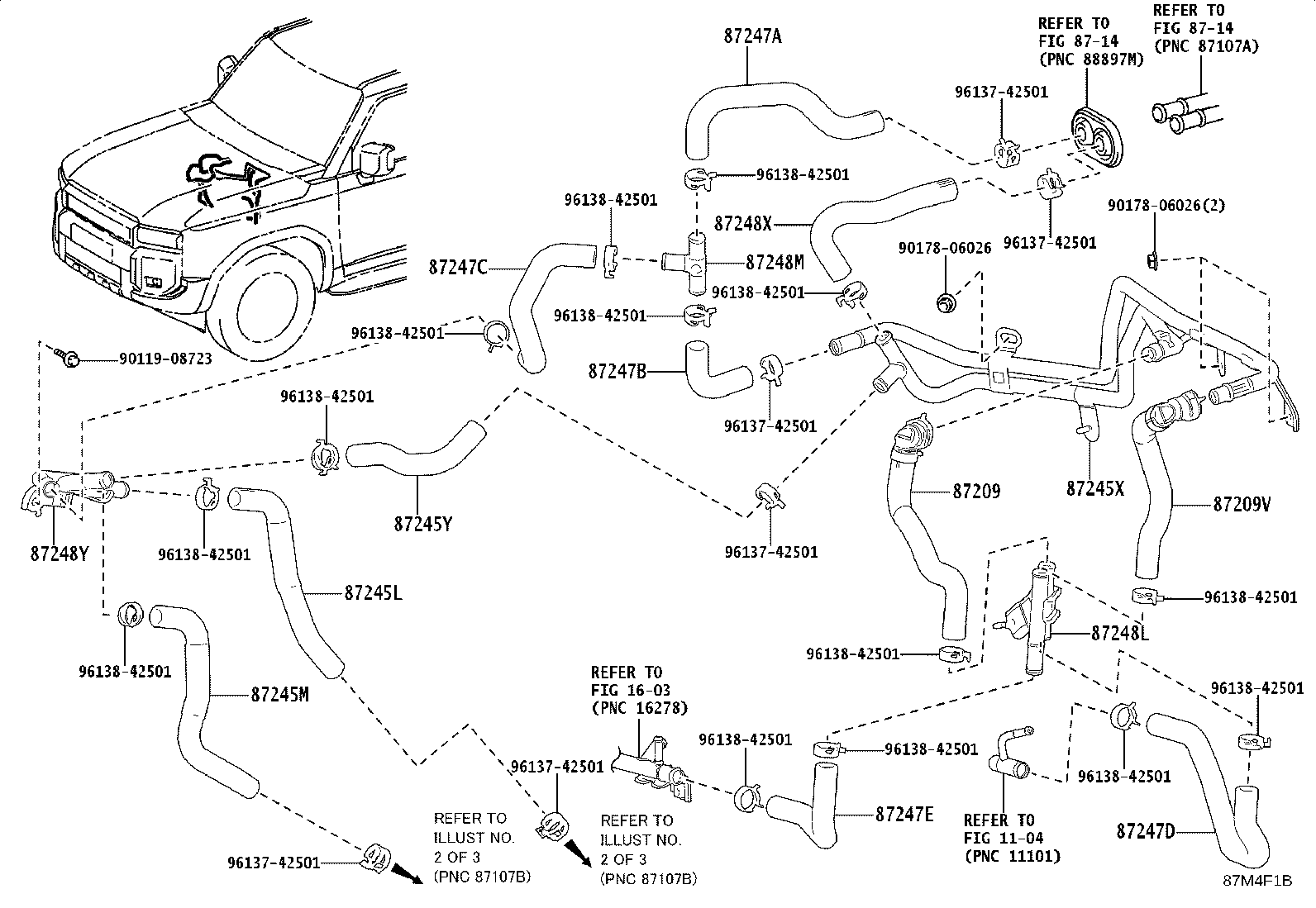 87243-60470 HOSE, HEATER WATER product image