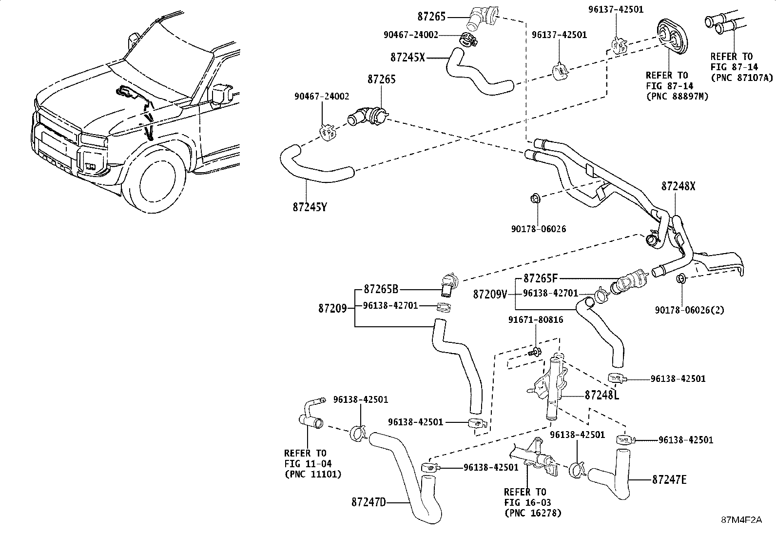 87243-60470 HOSE, HEATER WATER product image
