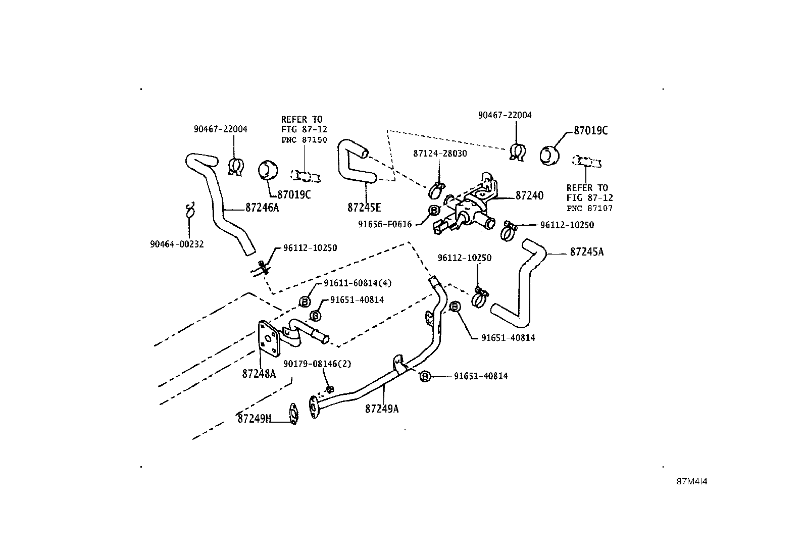 87245-35130 HOSE, REAR HEATER WATER OUTLET, E (TO ENGINE) product image
