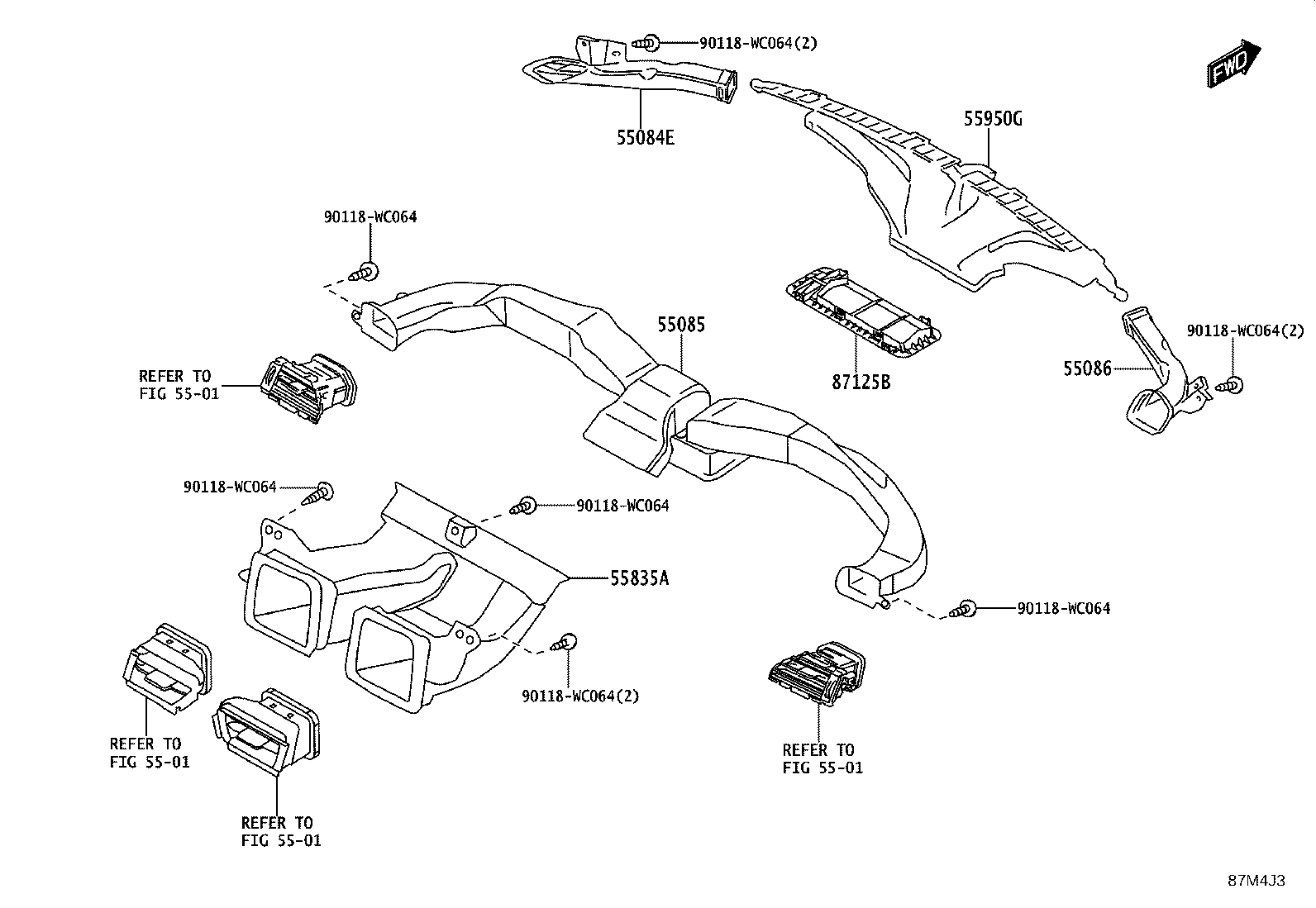 55870-WC026 DUCT SUB-ASSY, HEATER TO REGISTER, NO.2 product image