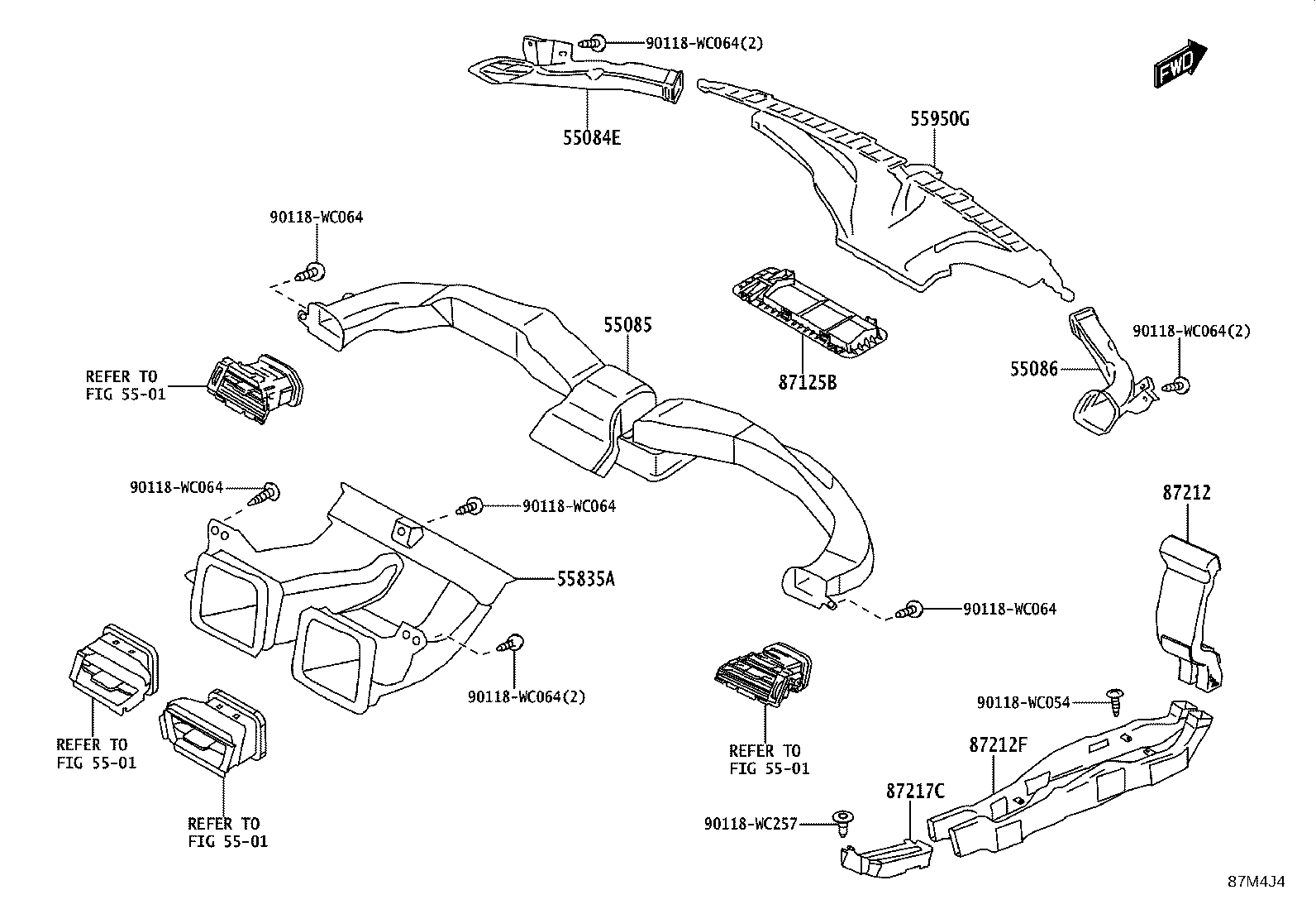 55870-WC026 DUCT SUB-ASSY, HEATER TO REGISTER, NO.2 product image