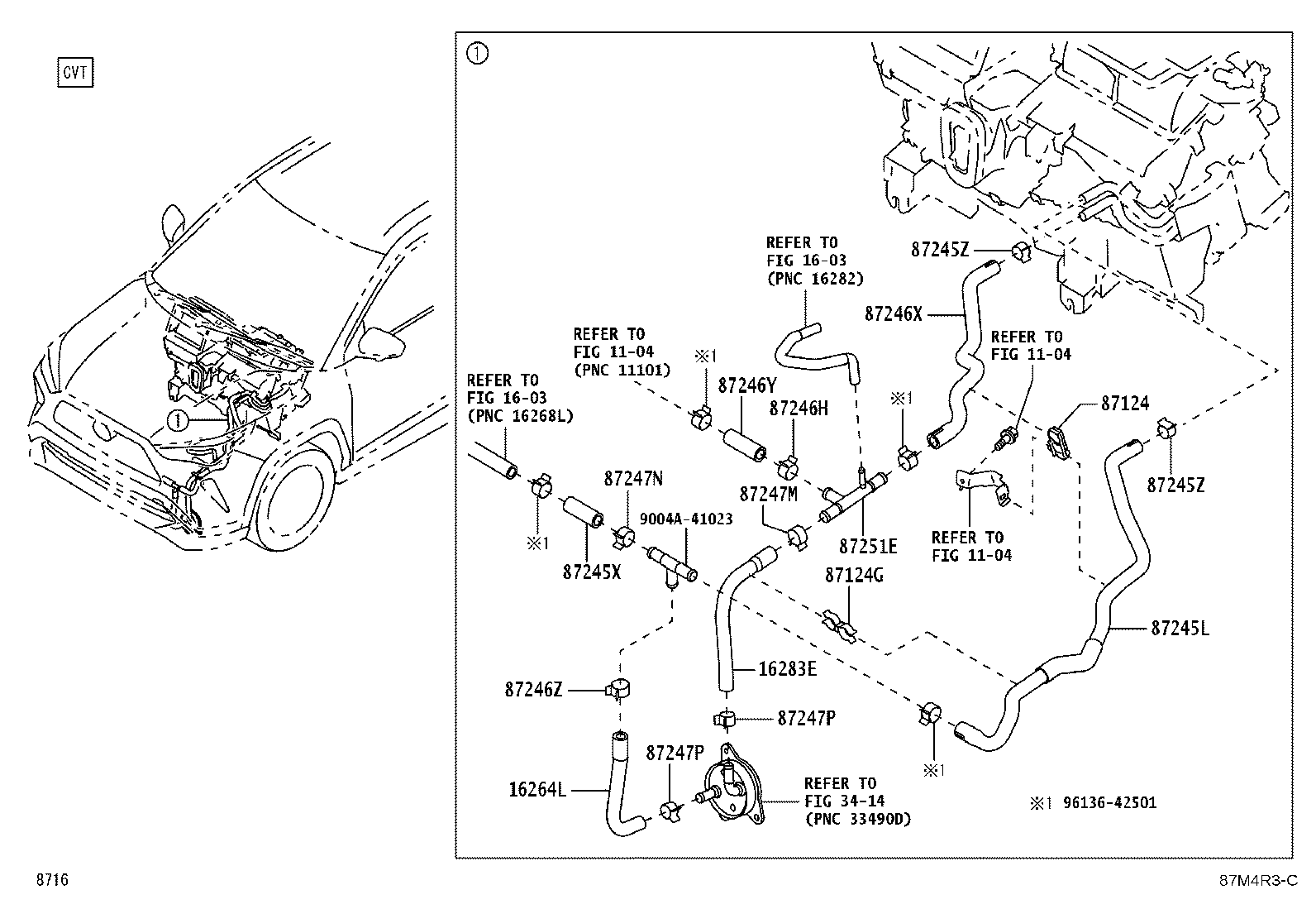 87246-BZ210 HOSE, HEATER WATER product image