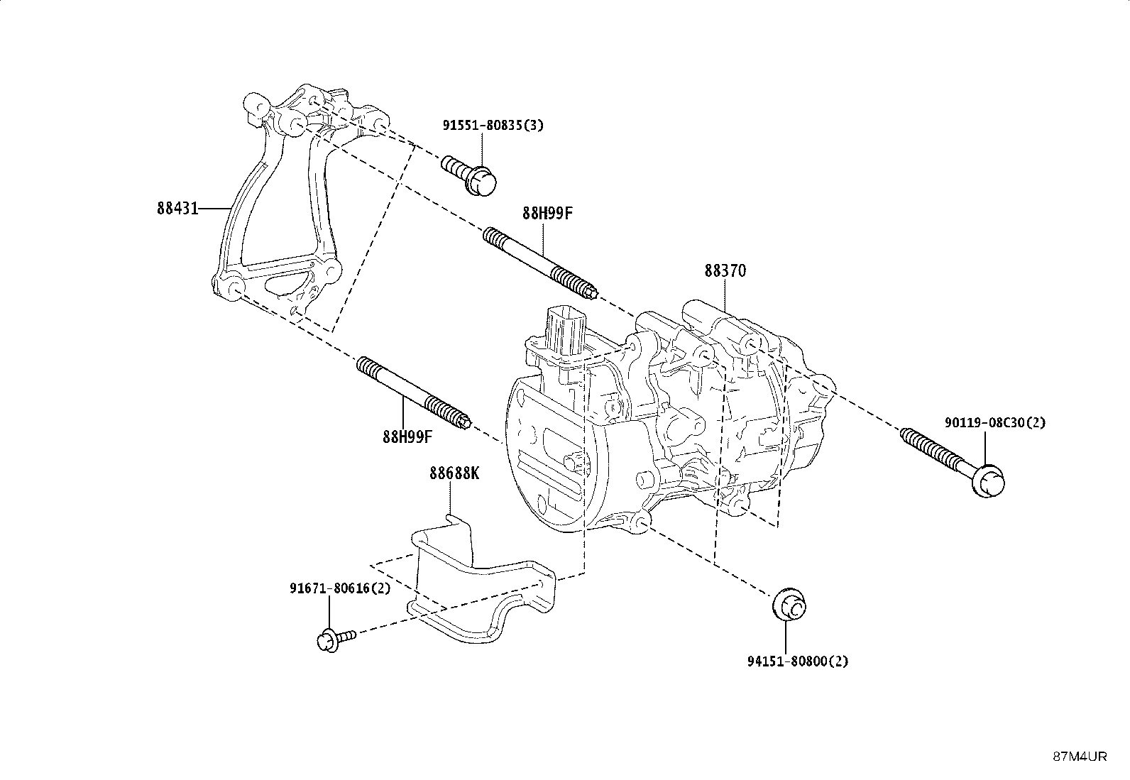 12502-70030 BRACKET, COMPRESSOR MOUNTING, NO.1 product image