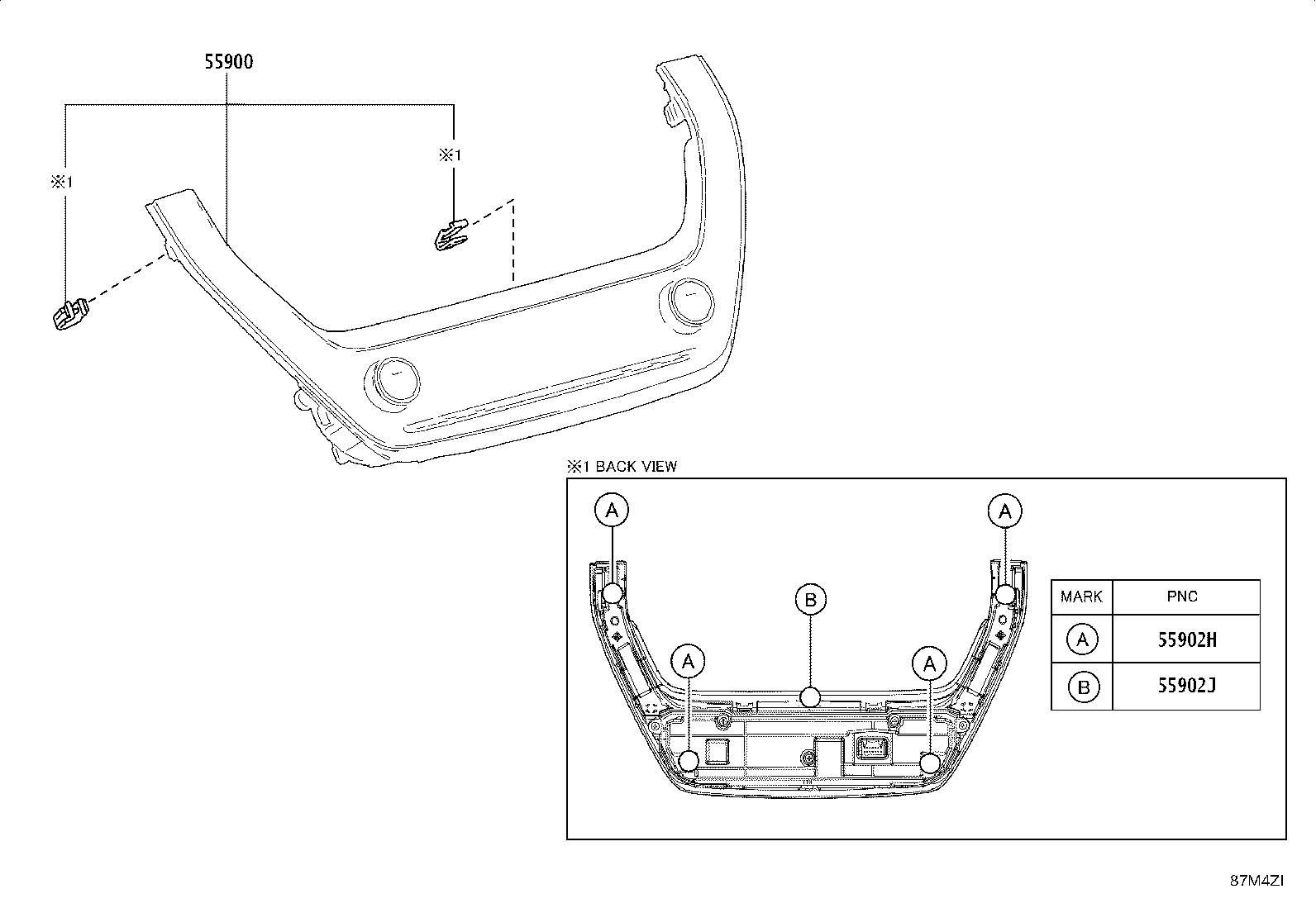 58862-16040 DUCT, CONSOLE BOX, NO.2 product image