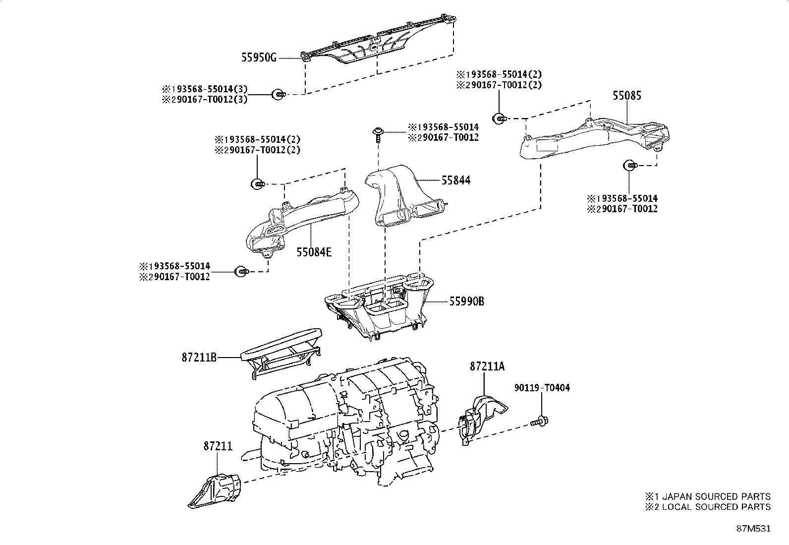 55844-KK110 DUCT, HEATER TO REGISTER, NO.2 product image