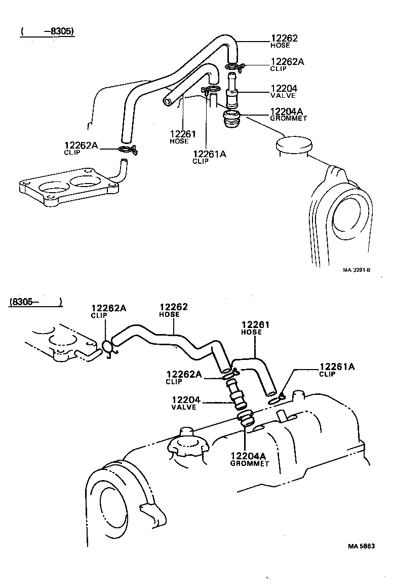 12204-88280 VALVE SUB-ASSY, VENTILATION product image