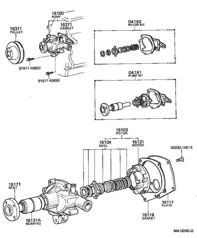 16104-41111 SEAL SET, WATER PUMP product image