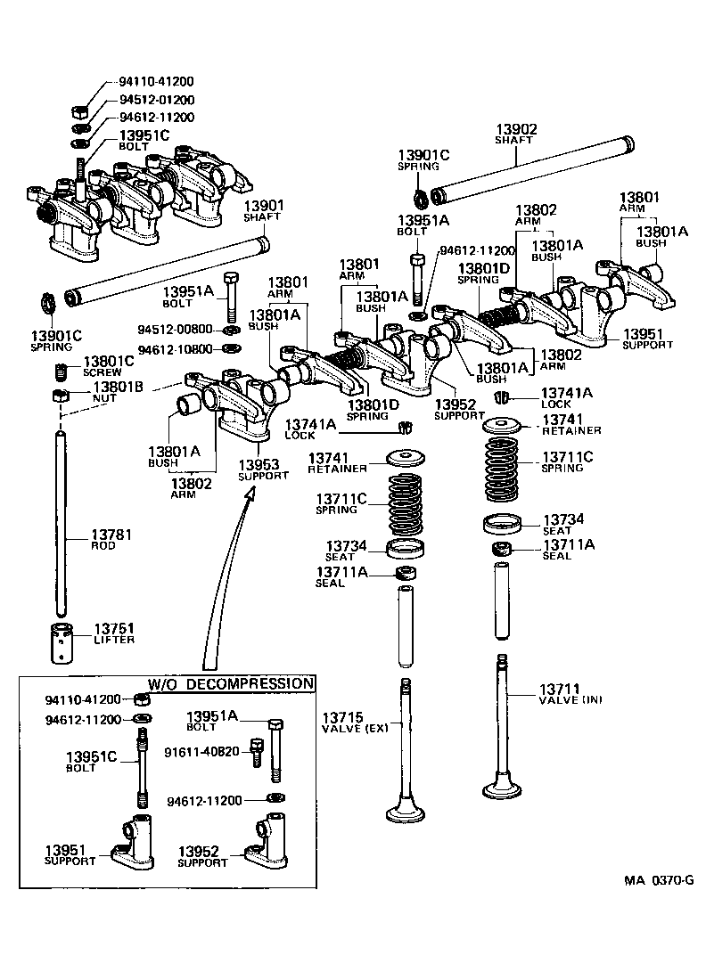 13994-76010 BOLT, STUD(FOR ROCKER SUPPORT) product image