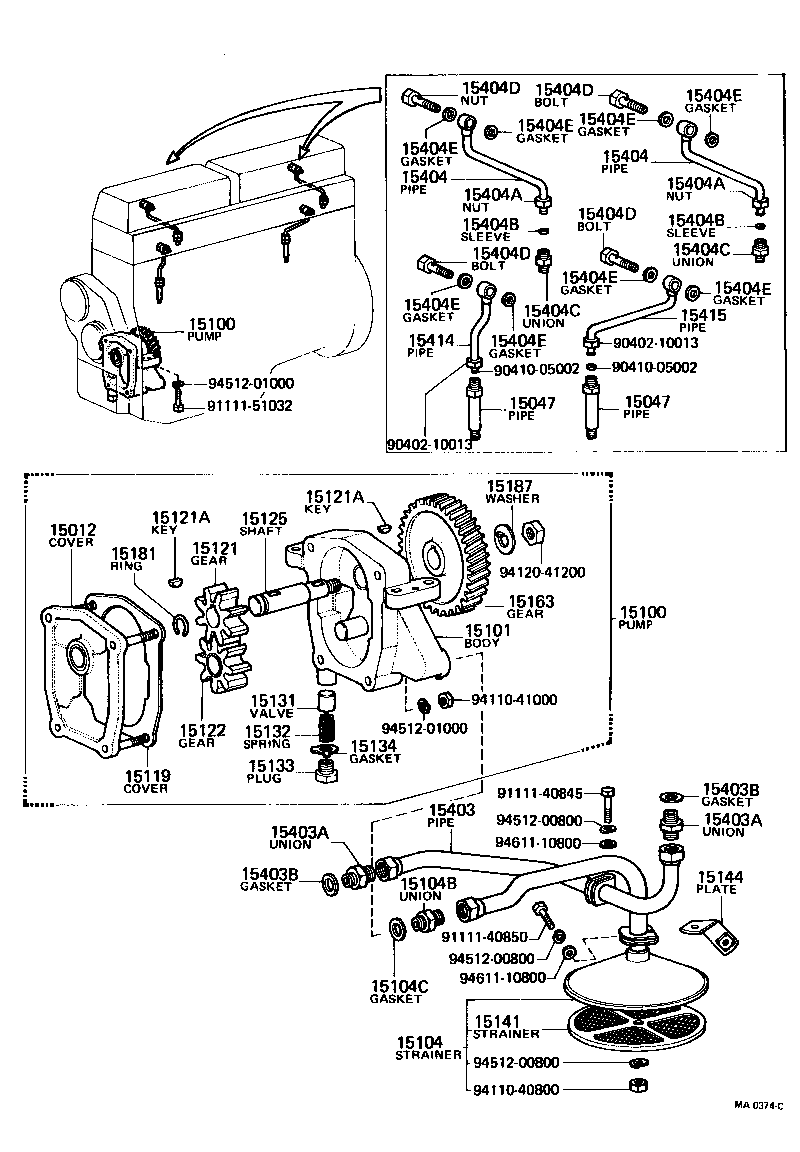 15077-77011 PIPE SUB-ASSY, OIL, INJECTION PUMP OUTLET product image