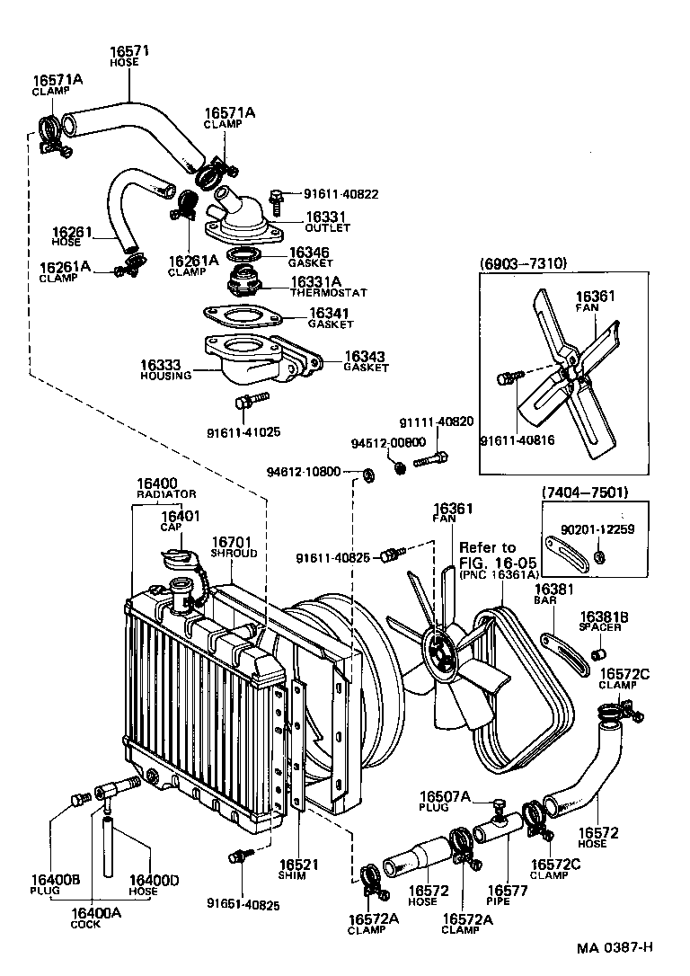 16261-76021 HOSE, WATER BY-PASS product image