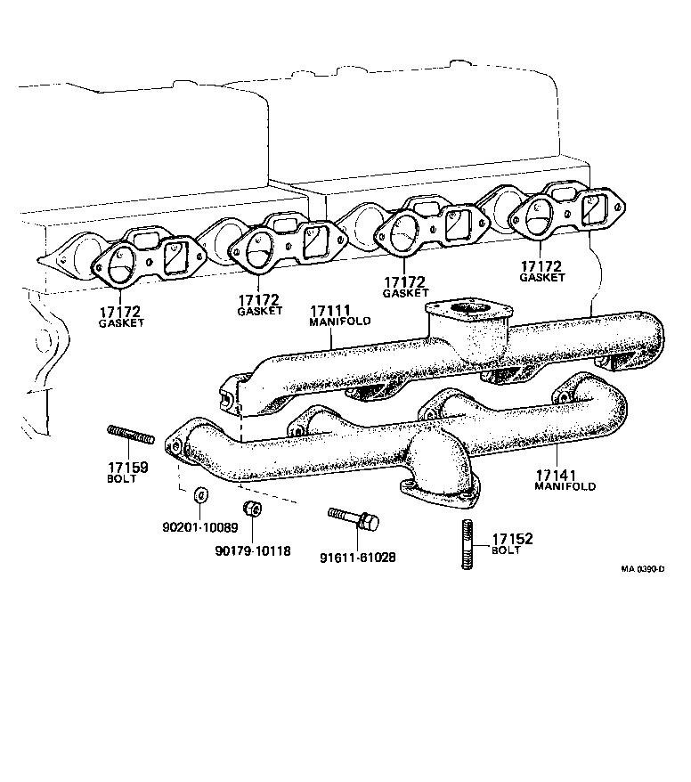 90116-08026 BOLT, STUD(FOR MANIFOLD TO CARBURETOR) product image