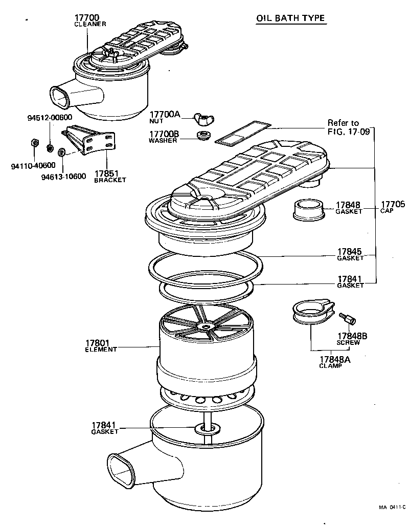17705-60041 CAP SUB-ASSY, AIR CLEANER product image