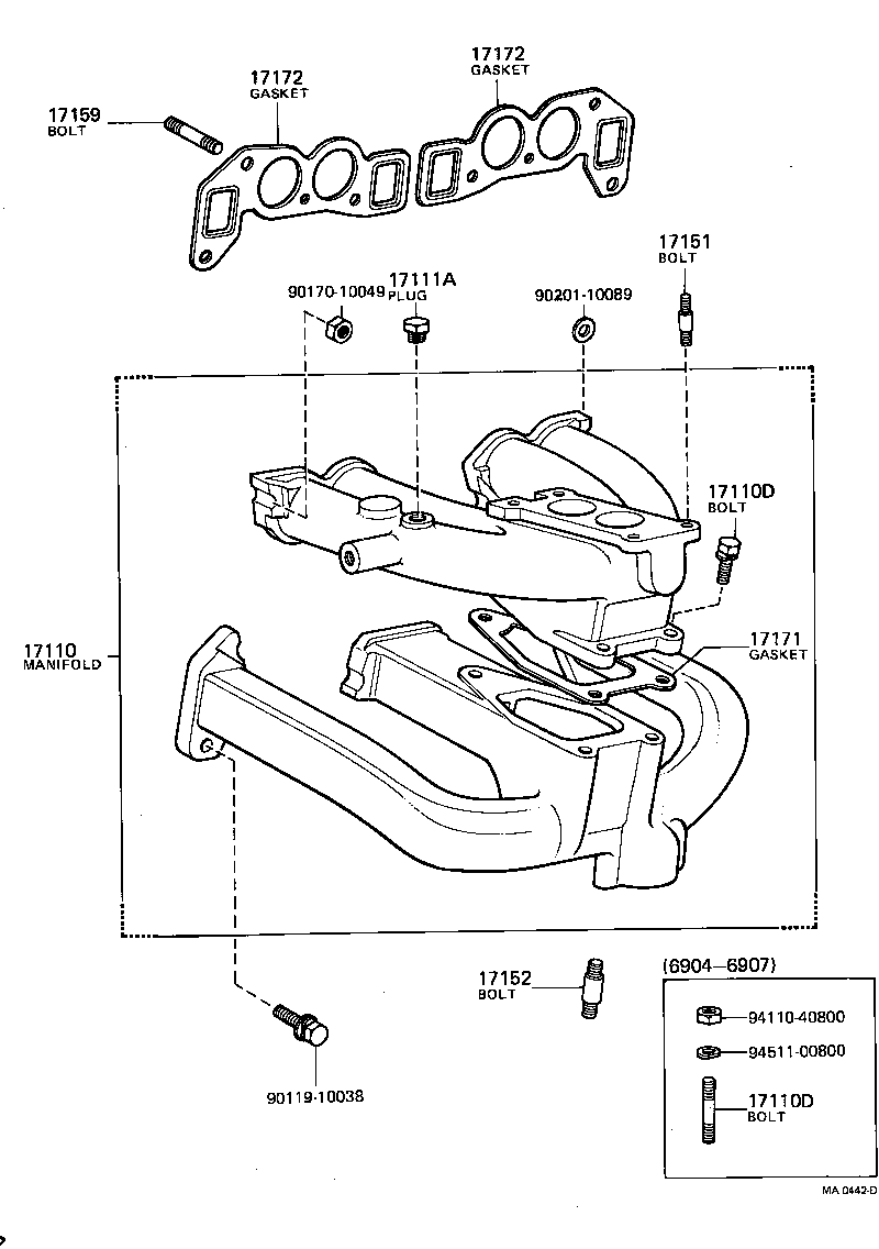 92132-40818 BOLT, STUD(FOR MANIFOLD TO CYLINDER HEAD) product image