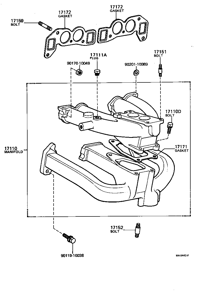 17171-24010 GASKET, INTAKE TO EXHAUST MANIFOLD product image