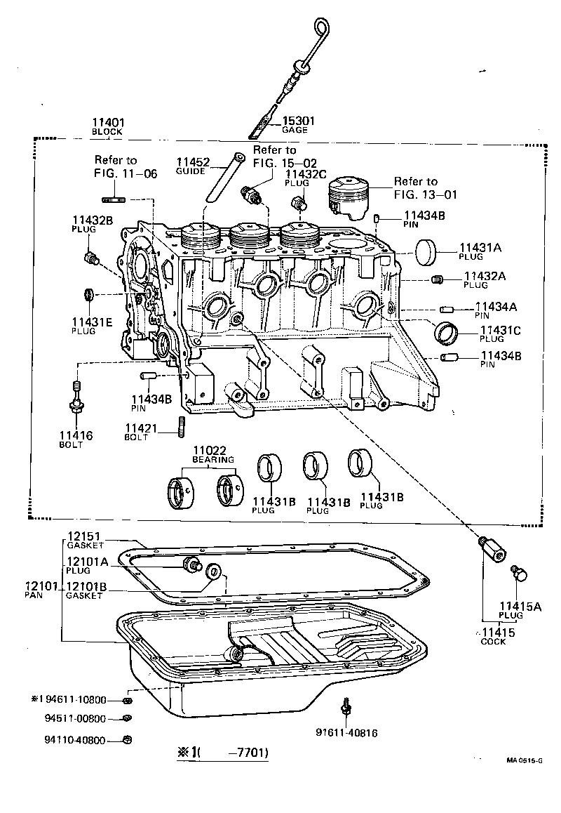 11401-29205 BLOCK SUB-ASSY, CYLINDER product image