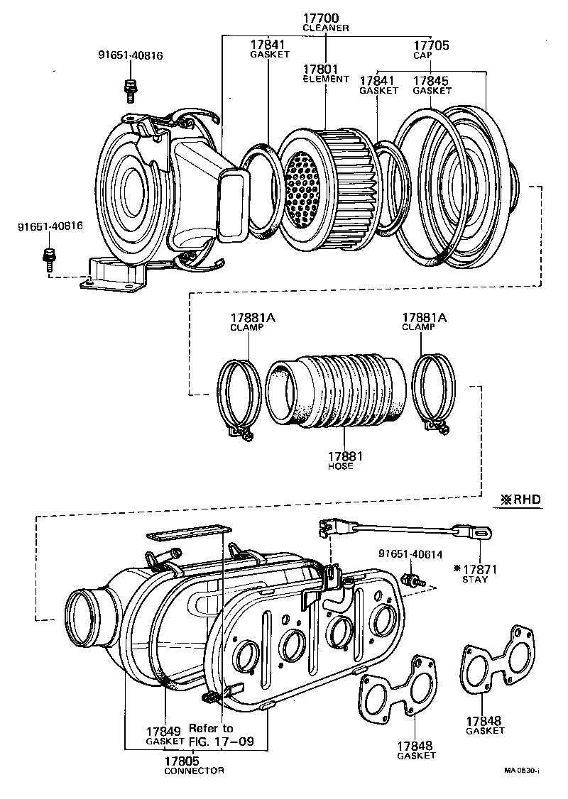 17705-13050 CAP SUB-ASSY, AIR CLEANER product image