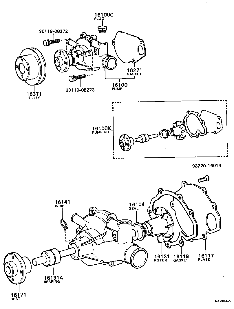 16271-47020 GASKET, WATER PUMP product image